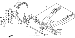 CR125R Swingarm + drive chain 79