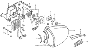 CB400 Left side cover + rectifier + fuse