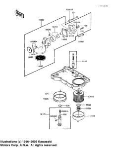 KZ1100 Насос масляный  / фильтр масляный