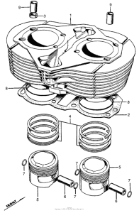 CB450 Cylinder + piston