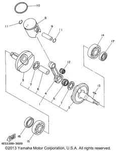 YZ80L Коленчатый вал и Поршень