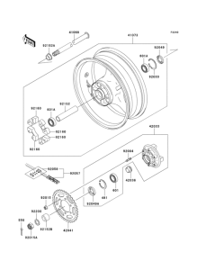 ZX600 Заднее колесо и цепь