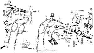 VT500C Control levers + cables + switches