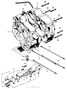 CT70 Crankcase + oil pump