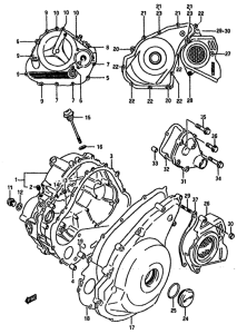 DR750 Crankcase cover ass`y  (v