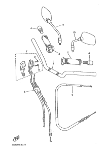 XJ600S Manubrio.cable