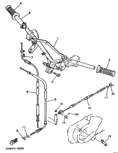XC125 Steering handle. cable