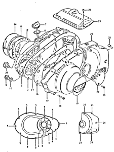 GSX400 Crankcase cover ass`y  (v
