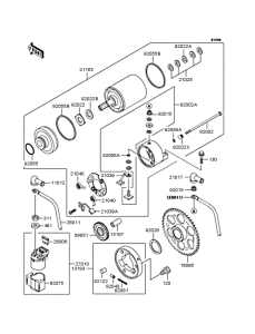 KLE250 Starter motor / starter clutch