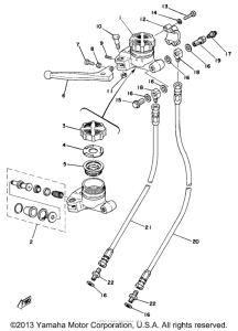 TZ750D Front master cylinder - brake hose