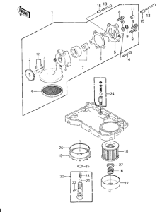 KZ1000 Насос масляный  / фильтр масляный