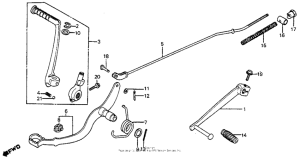 CR80R Shift pedal + brake pedal + kick starter arm 80-81