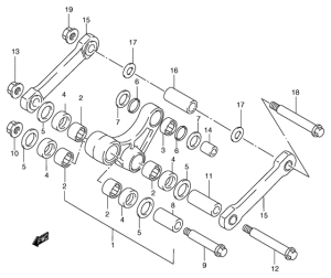 RM125 Втулки заднего рычага