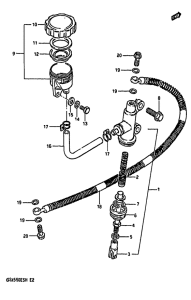 GSX550 Задний тормозной цилиндр