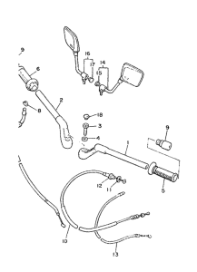XJ600 (54KW) Steering handle. cable