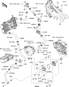 EX250 Патрубки охлаждения