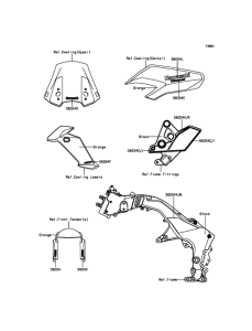 KLZ1000 Decals(Orange)
