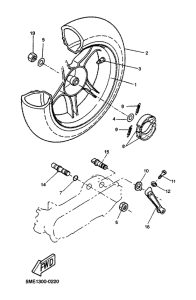 YQ100 Переднее колесо
