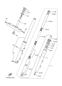 XVS650 Передняя вилка