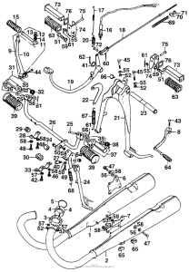 CB200 Cb muffler + stand + pedal