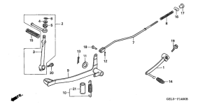 XR50R Brake pedal /  kick starter arm