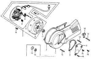 MR175 Left crankcase cover + alternator