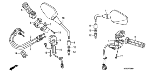 CB1000R Switch / cable / mirror