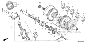 CB1000R Коленчатый вал и поршни