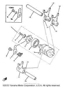 YZ80H Shift cam-fork