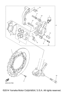 YZ125F2 Передний суппорт