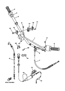 TTR225 Рулевой рычаг и кабель