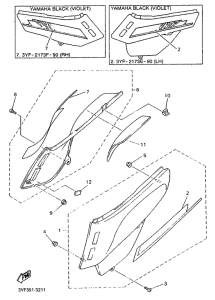XTZ660 Side cover  /  oil tank
