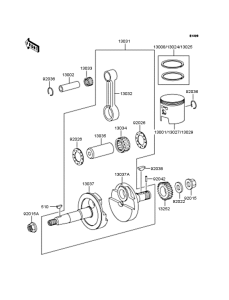KMX50 Crankshaft / piston