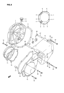 GSX1100 Crankcase cover ass`y  (v