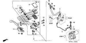VFR800 (ABS) Главный тормозной цилиндр перед (ABS)