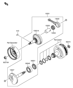 DR-Z110 Вал коленчатый