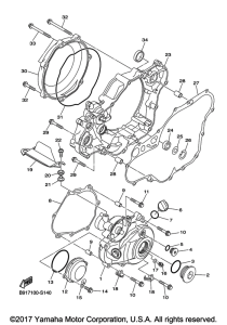 WR450F Крышка картера двигателя