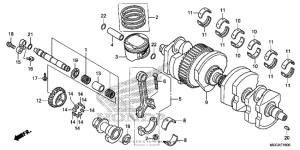 CB1100S (ABS) Коленчатый вал и поршни