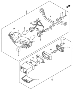 DL1000 Задний фонарь