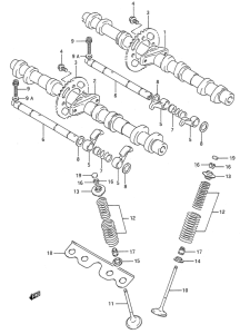 GSX600 Распределительный вал  /  клапана