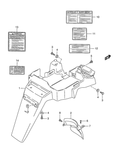 AE50 Rear fender - label