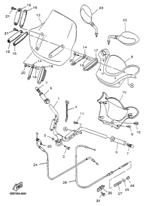 YP125R Steering handle. cable