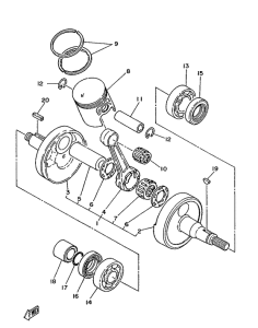 DT125MX Коленчатый вал и поршни