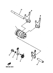 YZ125J YZ125 Shift cam & fork