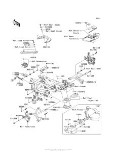 KLE650 Рама ,крепежные детали