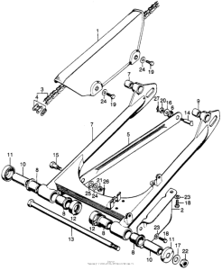 SL175 Chain case + swingarm