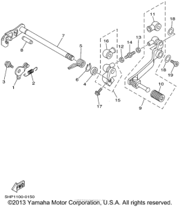 TTR125P Вал переключения