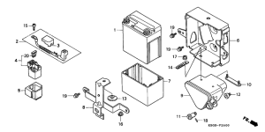 CB250 Battery / battery box