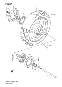 DL650 (ABS) Rear wheel complete assy