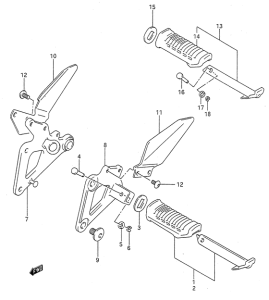 GS500 Подножки